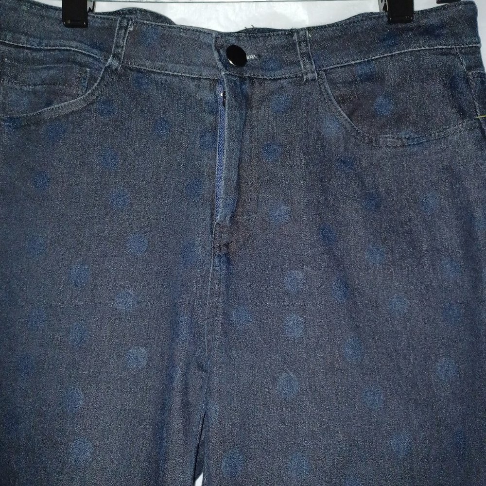CARTISE HIGH RISE DENIM POLKA DOT ANKLE SKINNY JEAN